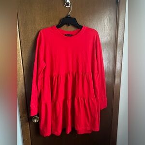 Zara Scarlet Ribbed Top